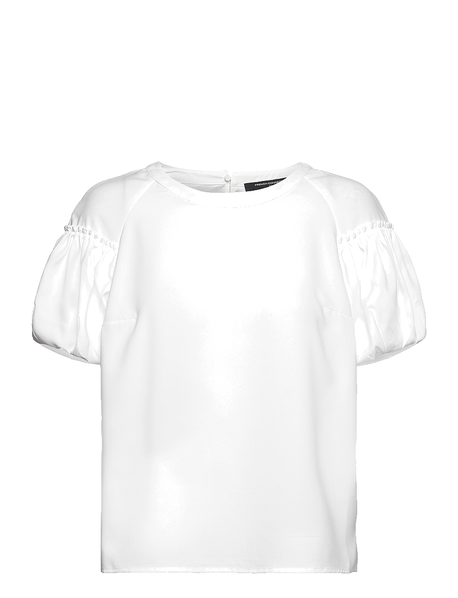 French Connection - CREPE LIGHT PUFF SLEEVE TOP - t-shirts - summer white - 1