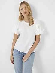 French Connection - CREPE LIGHT PUFF SLEEVE TOP - t-shirts - summer white - 0