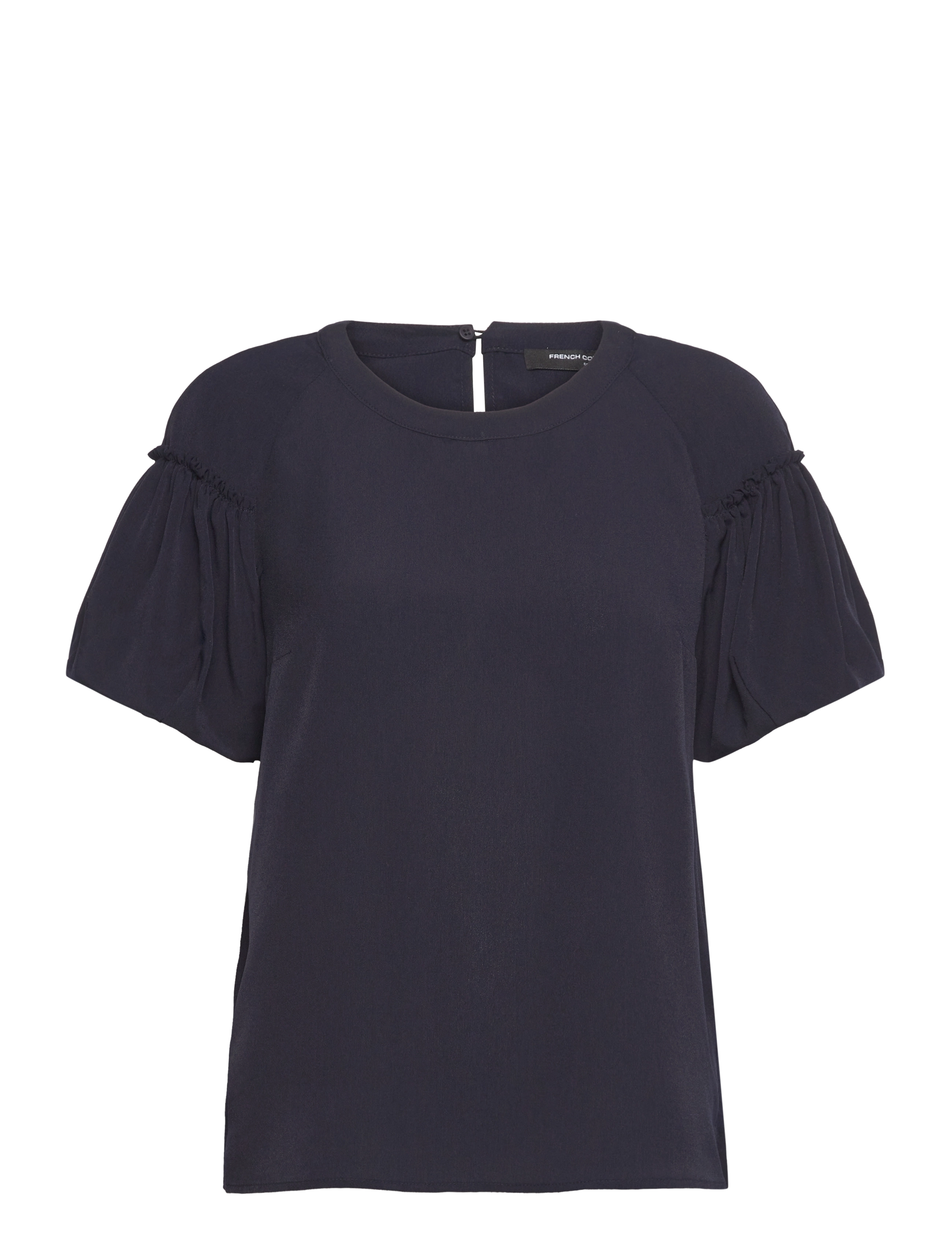 French Connection CREPE LIGHT PUFF SLEEVE TOP - Kläder - UTILITY BLUE / navy