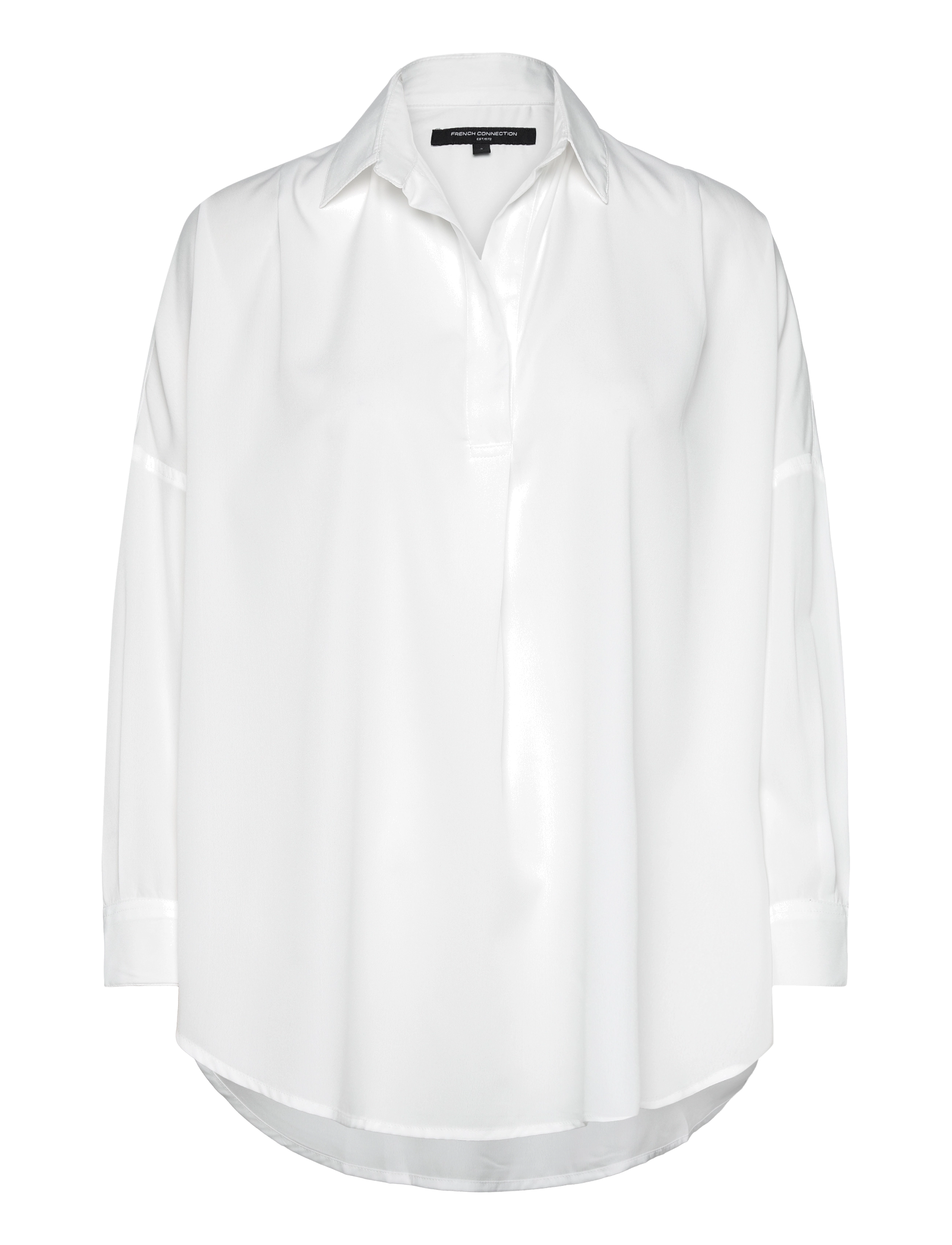 French Connection RHODES RECYCLED CREPE POPOVER - Skjorter - WINTER WHITE / white