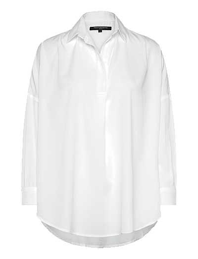 French Connection RHODES RECYCLED CREPE POPOVER - French Connection - WINTER WHITE / white
