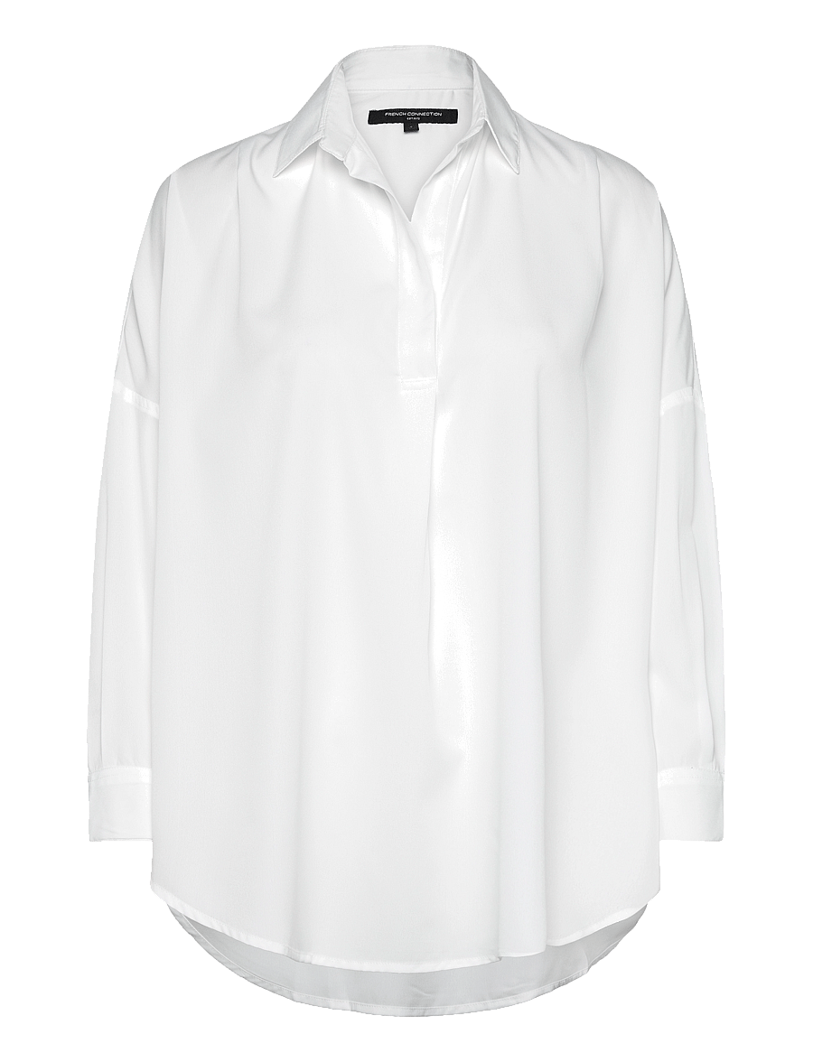 French Connection - RHODES RECYCLED CREPE POPOVER - langærmede skjorter - winter white - 1