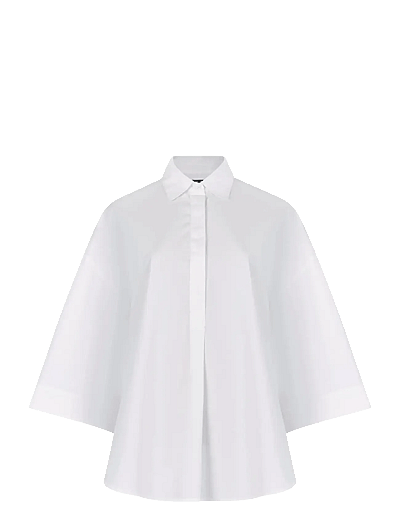 French Connection RHODES POPLIN SS POPOVER - French Connection - LINEN WHITE / white