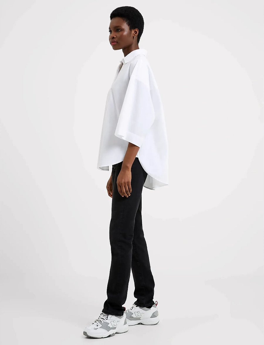 French Connection - RHODES POPLIN SS POPOVER - pikkade varrukatega särgid - linen white - 2
