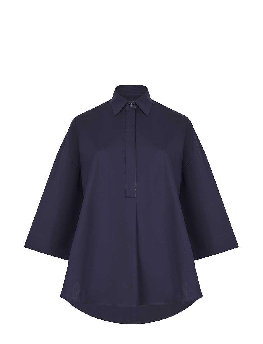 French Connection - RHODES POPLIN SS POPOVER - long-sleeved shirts - marine - 1