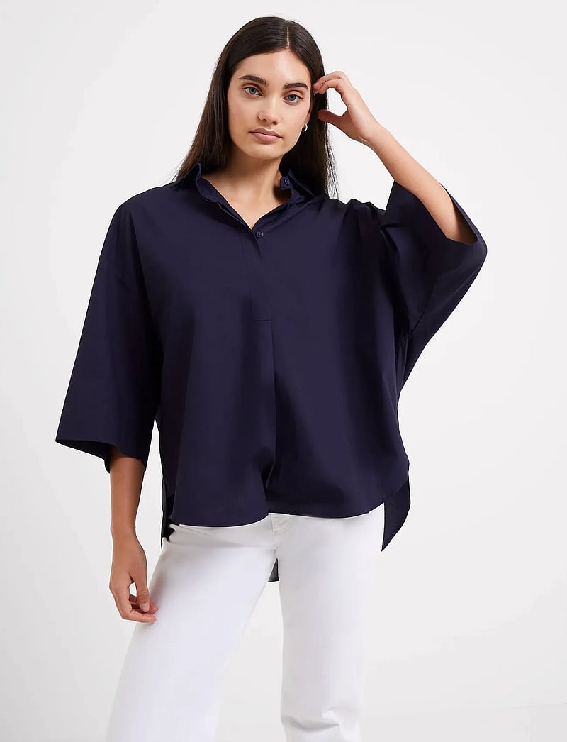 French Connection - RHODES POPLIN SS POPOVER - langærmede skjorter - marine - 0