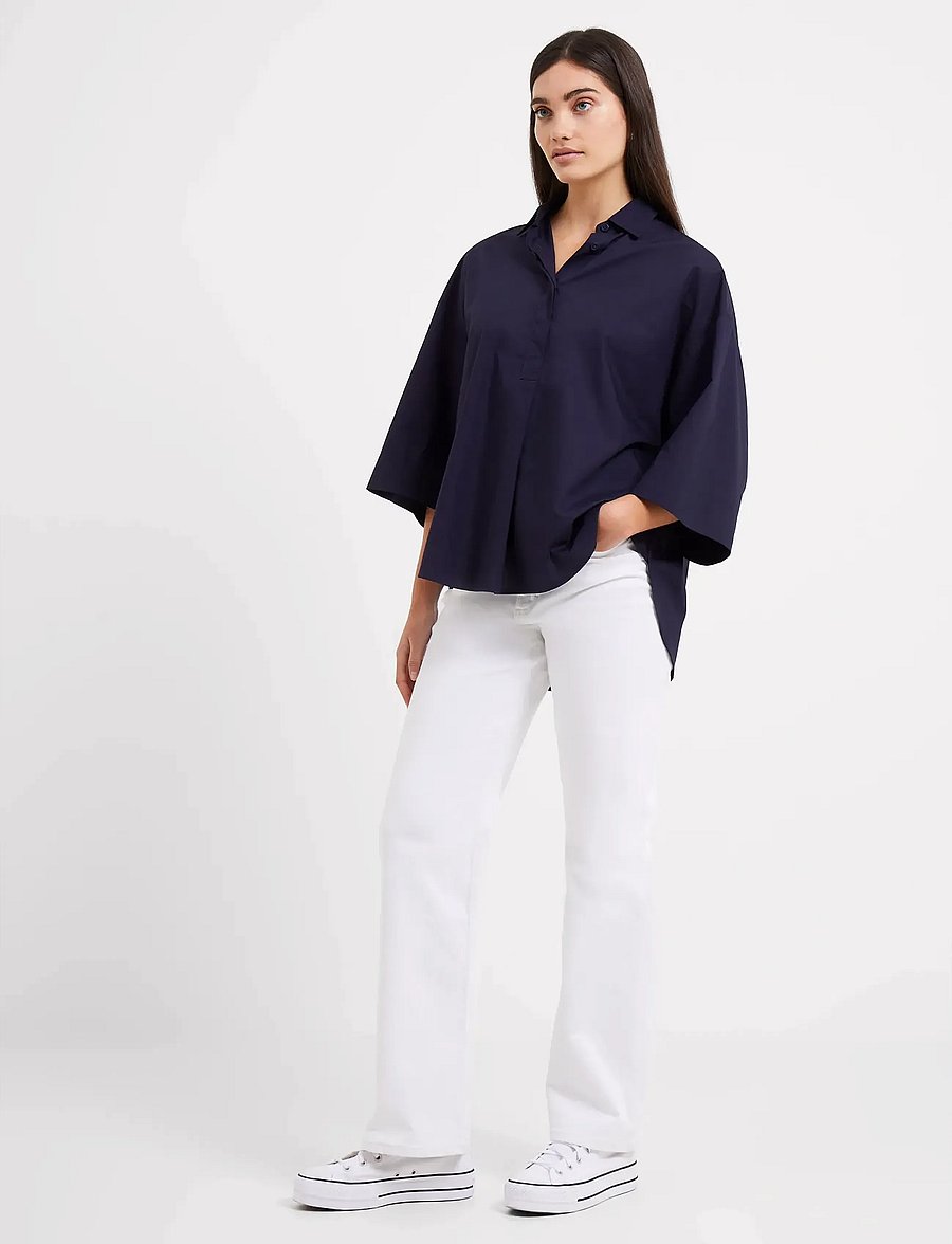 French Connection - RHODES POPLIN SS POPOVER - long-sleeved shirts - marine - 2