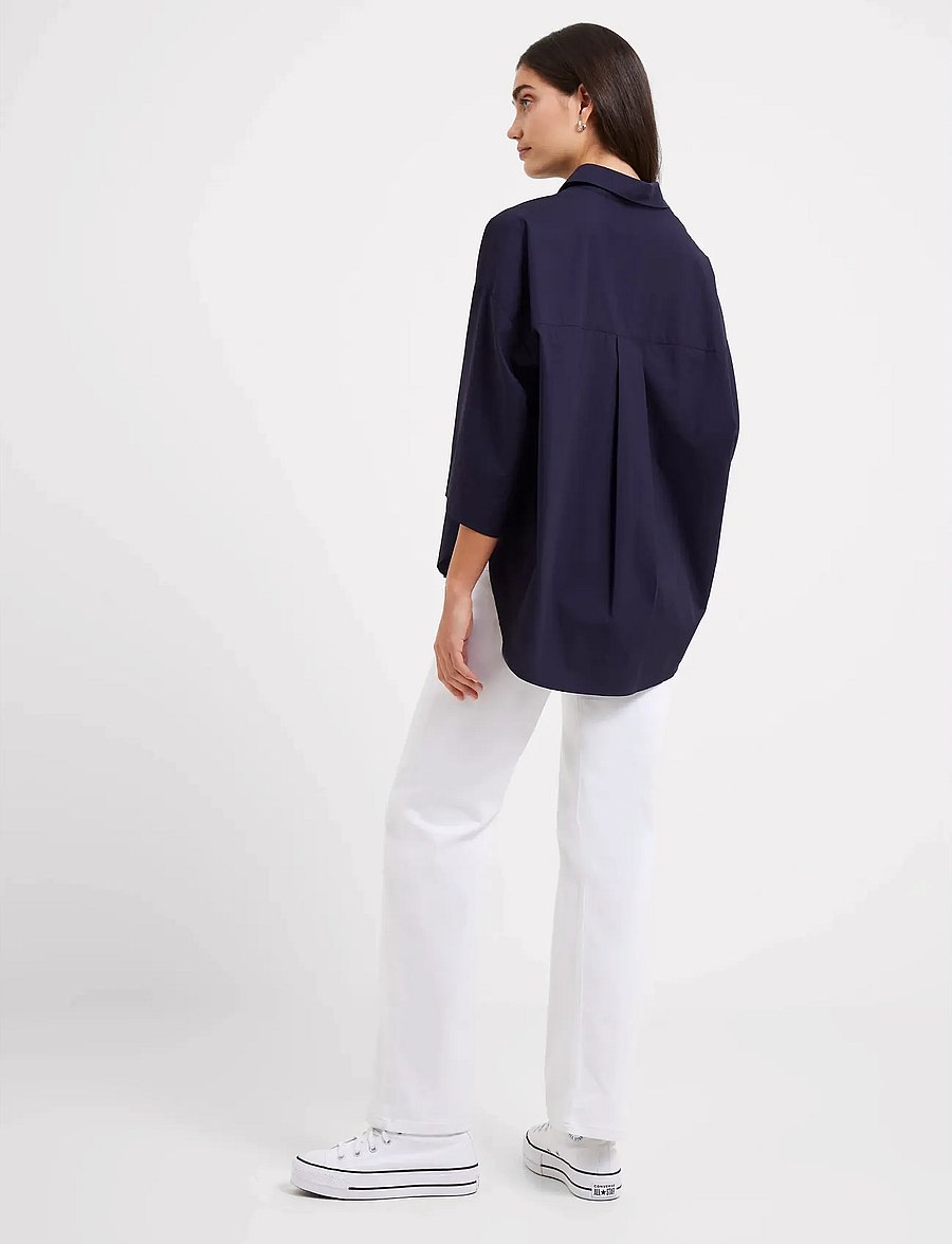 French Connection - RHODES POPLIN SS POPOVER - long-sleeved shirts - marine - 3