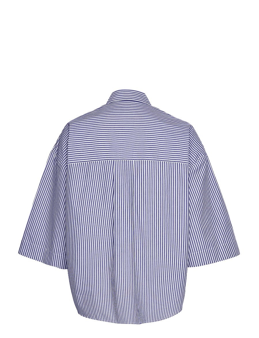 French Connection - RHODES POP STRP SS POPOVR - linen white/marine - 2