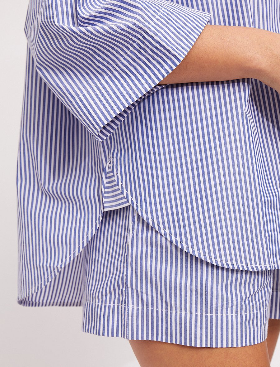 French Connection - RHODES POP STRP SS POPOVR - linen white/marine - 3