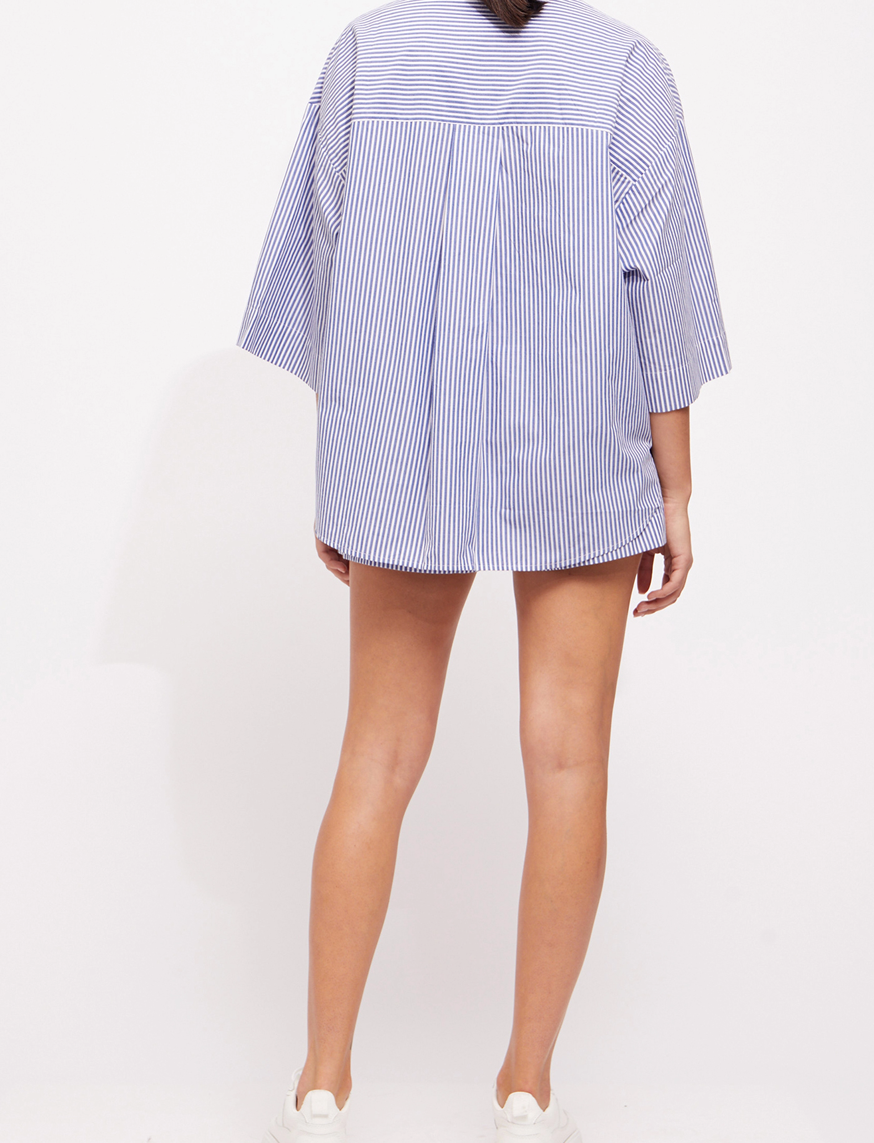 French Connection - RHODES POP STRP SS POPOVR - linen white/marine - 4