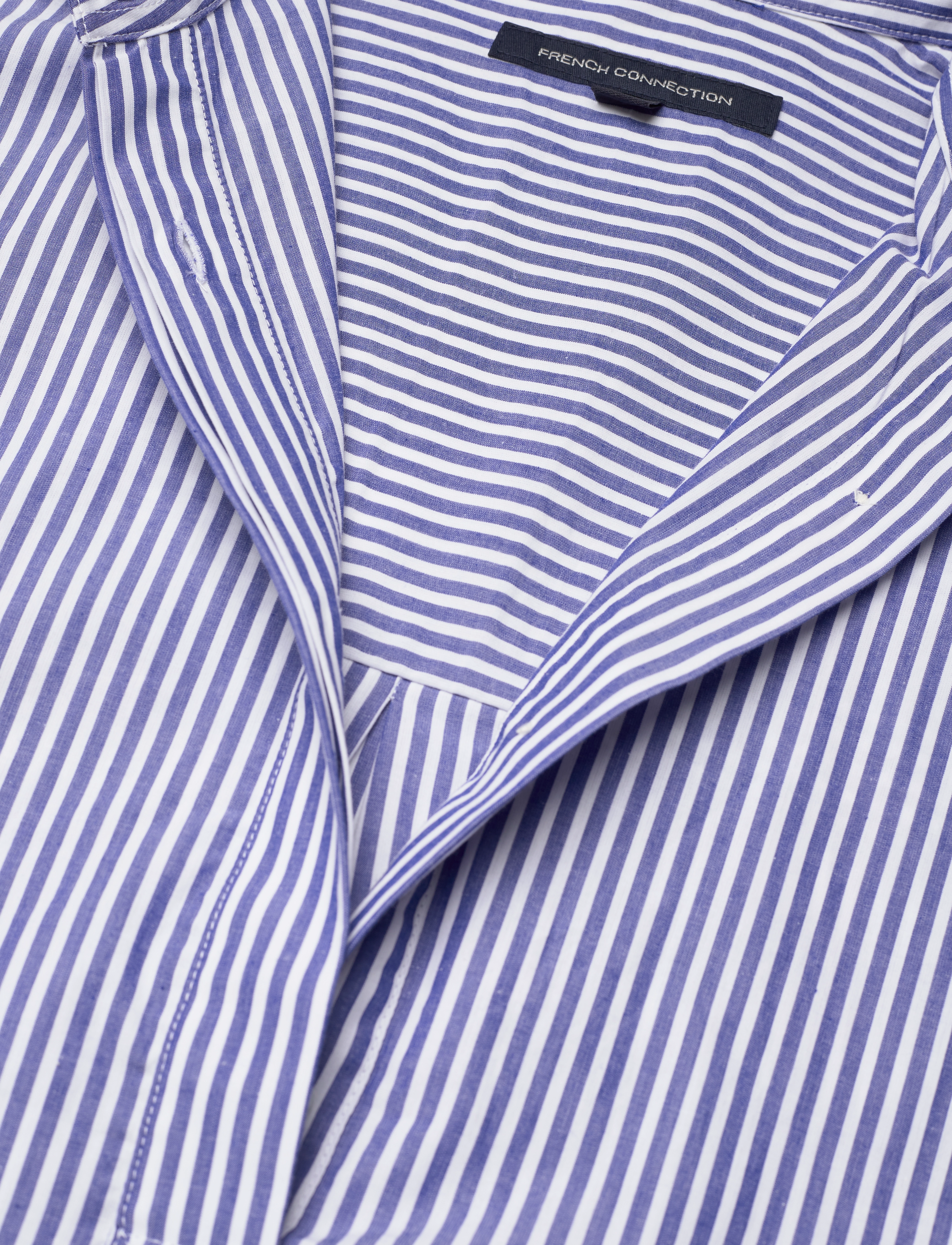 French Connection - RHODES POP STRP SS POPOVR - linen white/marine - 5