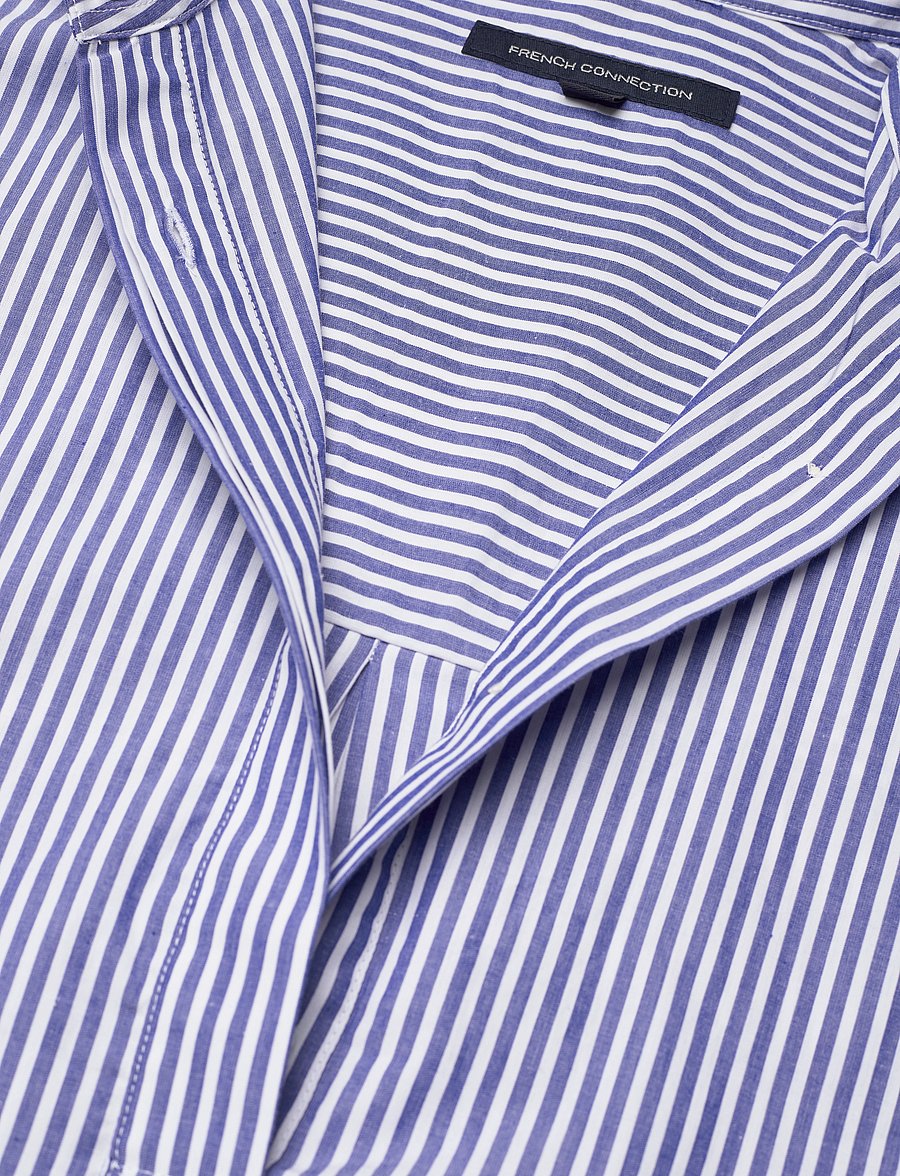 French Connection - RHODES POP STRP SS POPOVR - linen white/marine - 5