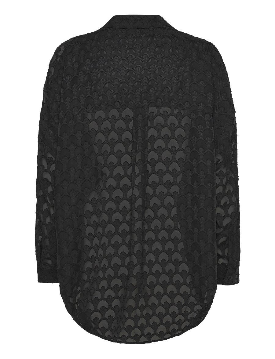 French Connection - GEO BURNOUT POPOVER SHIRT - langærmede skjorter - blackout - 2