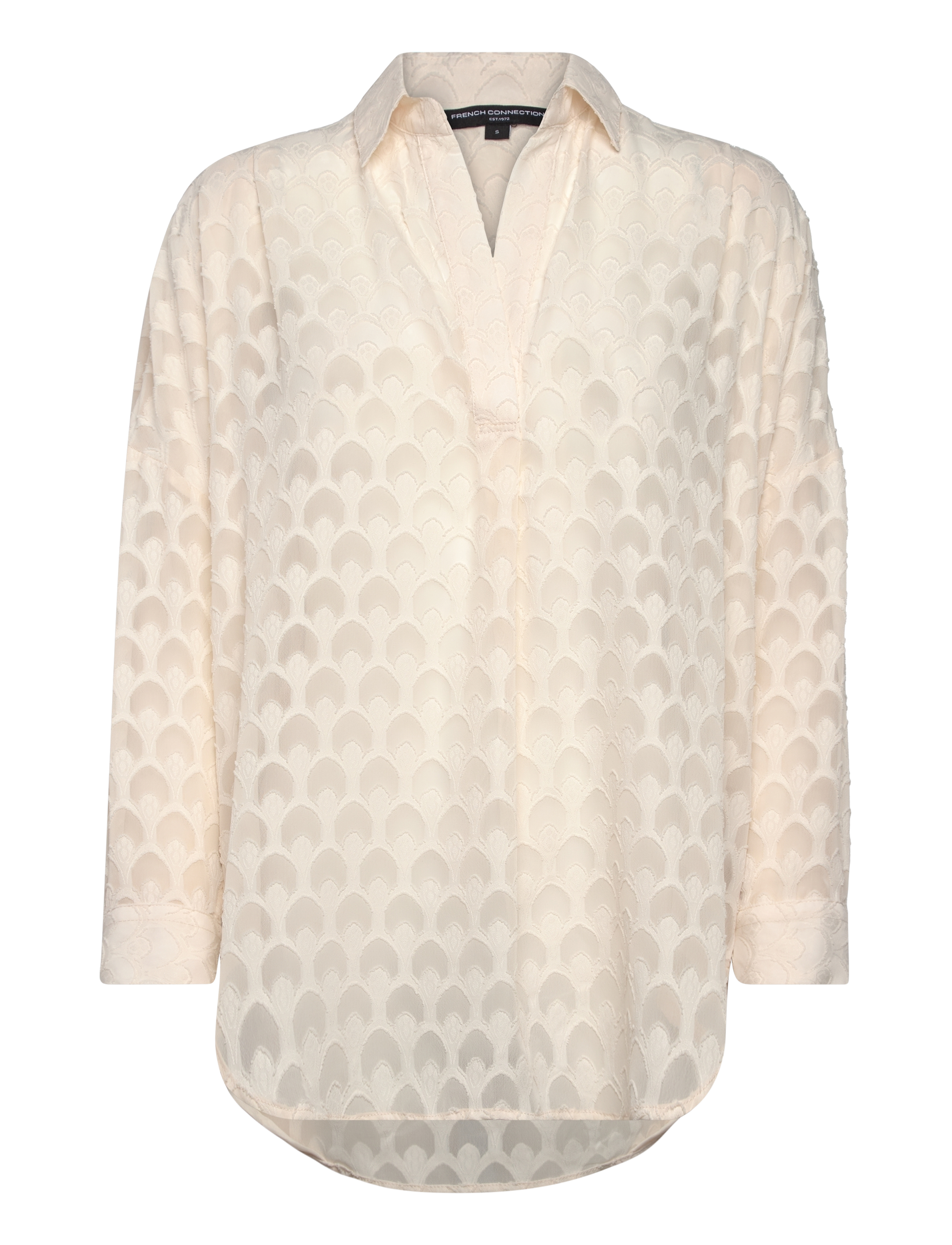 French Connection GEO BURNOUT POPOVER SHIRT - Modern femininity - CLASSIC CREAM / beige