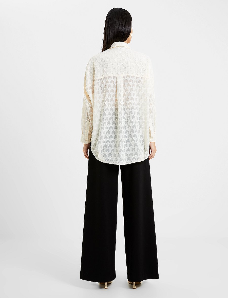 French Connection - GEO BURNOUT POPOVER SHIRT - classic cream - 4