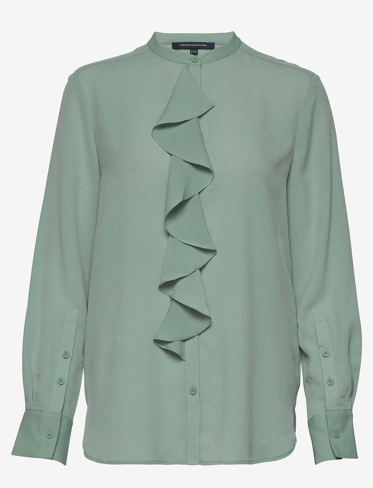 French Connection - ELNA LIGHT RUFFLE SHIRT - silver blue - 0