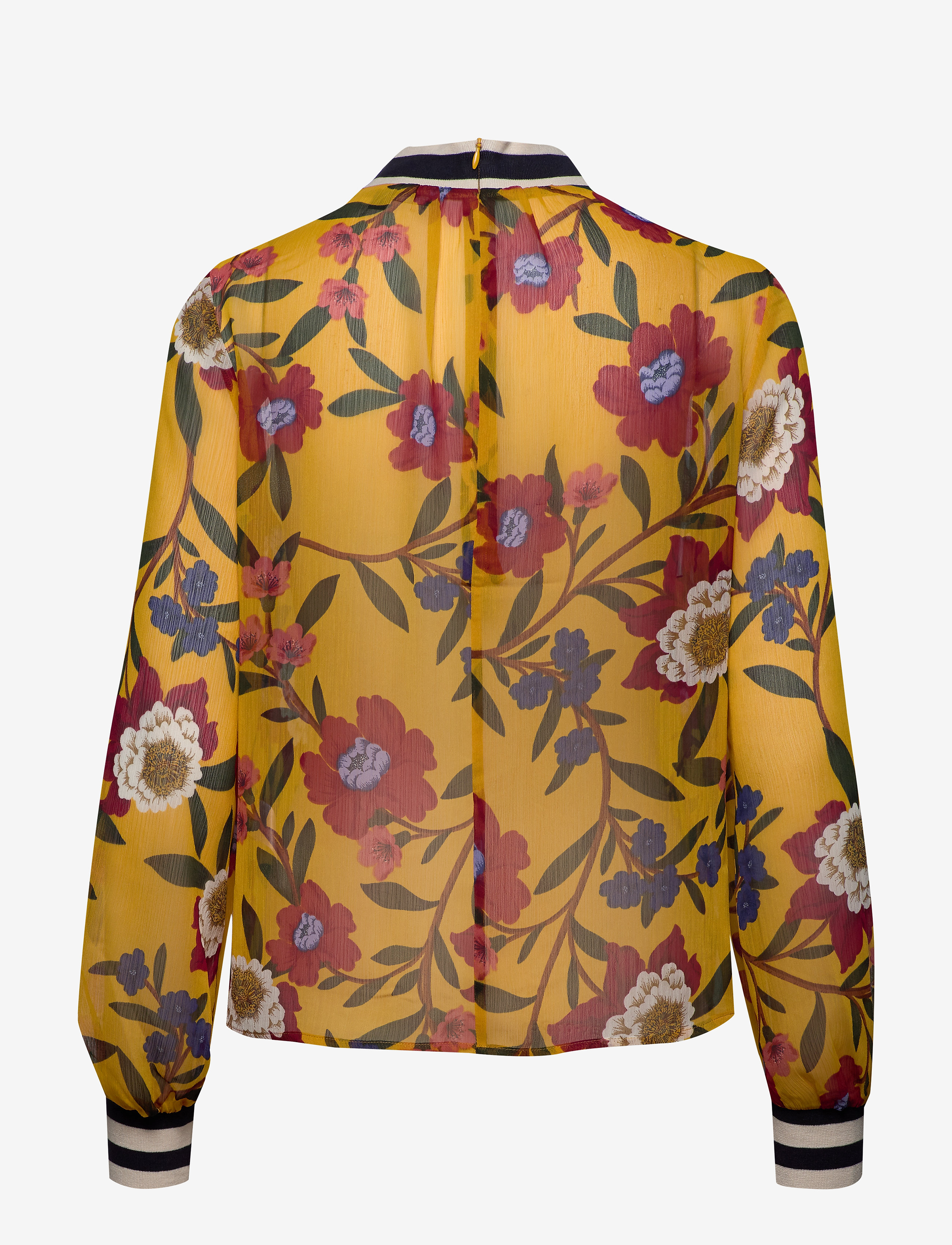 French Connection - ELOISE CRINKLE L/S PRINTED TOP - mustard seeds multi - 1