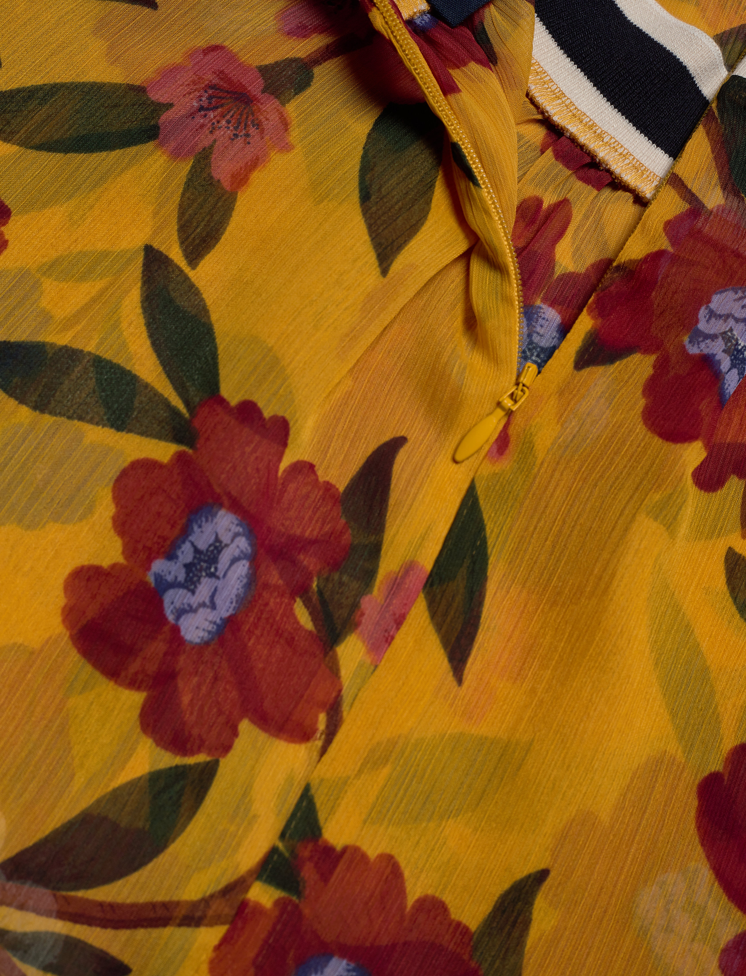 French Connection - ELOISE CRINKLE L/S PRINTED TOP - mustard seeds multi - 3