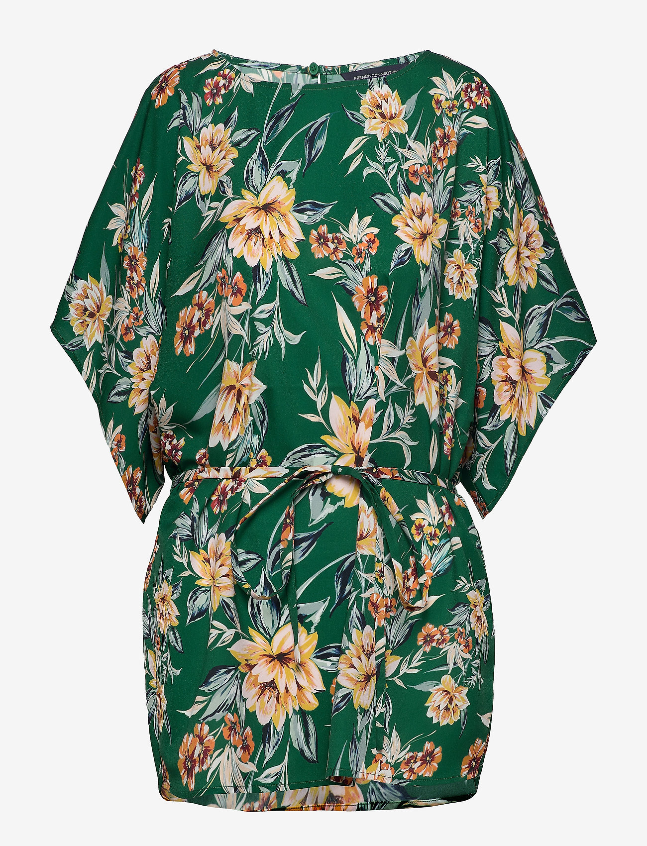French Connection - CLARIBEL LIGHT S/SL BLTD TOP - evergreen multi - 0