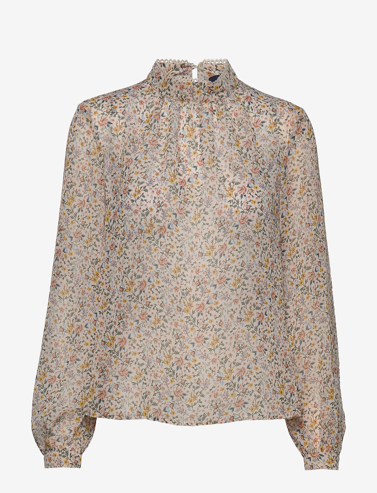 French Connection - DELMIRA CRINKLE PRINTED TOP - cherry crm mse multi - 0