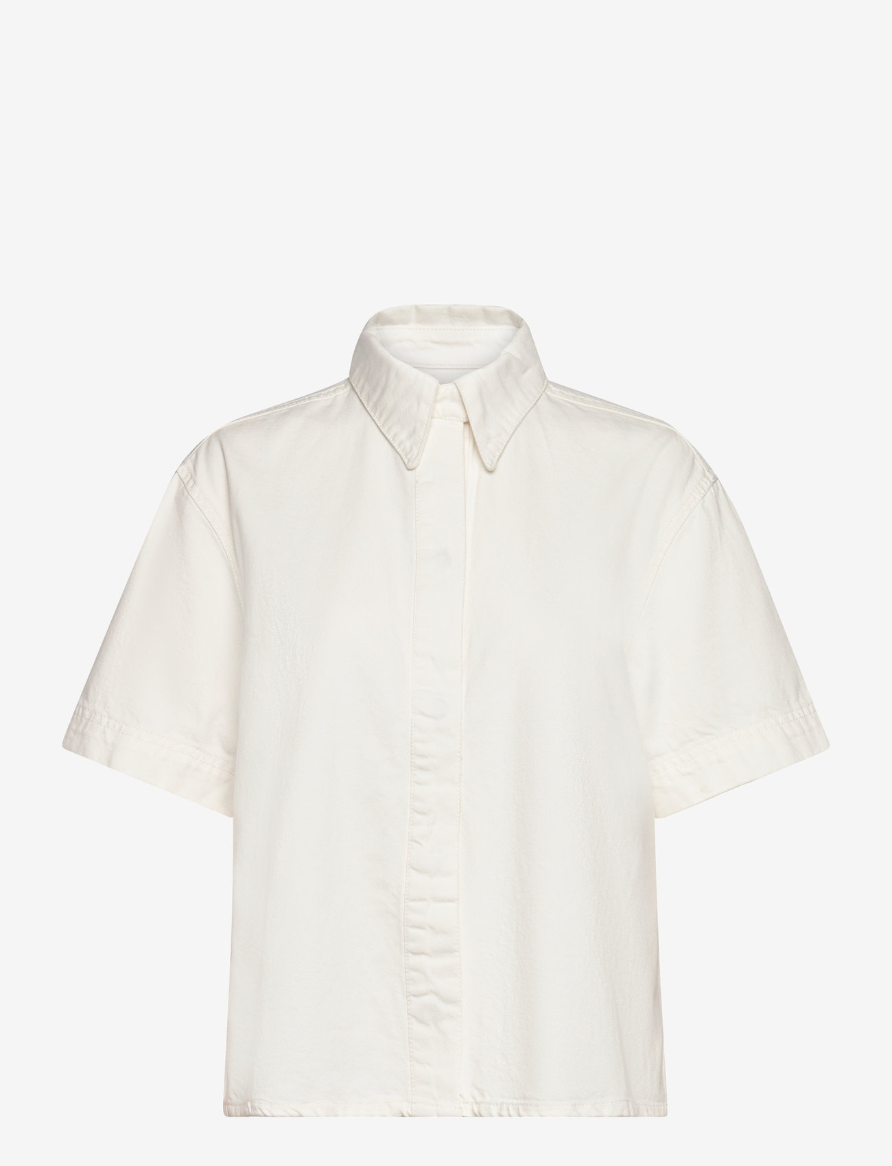 French Connection - FINLEY DENIM SS SHIRT - jeansskjortor - ecru - 1