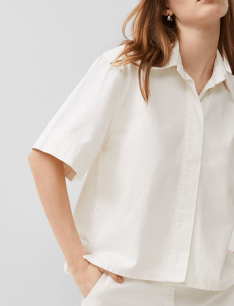 French Connection - FINLEY DENIM SS SHIRT - jeansskjortor - ecru - 3