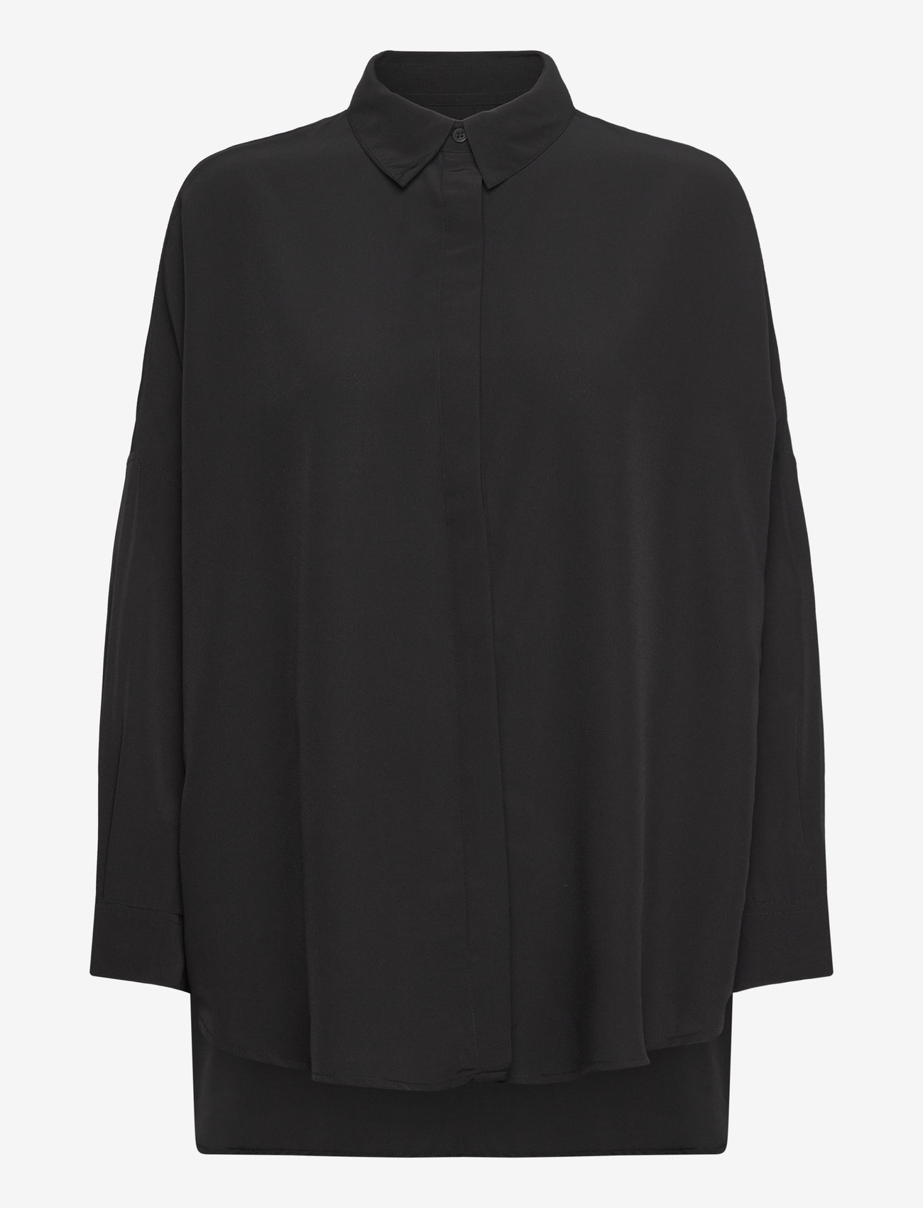 French Connection - CAPRINA CREPE LS BUTTON SHIRT - chemises à manches longues - black - 1