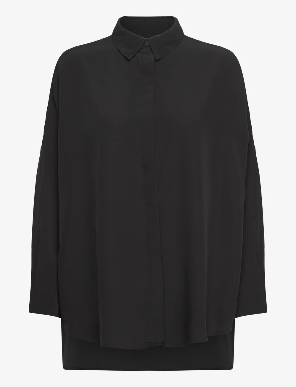 French Connection - CAPRINA CREPE LS BUTTON SHIRT - langärmlige hemden - black - 0