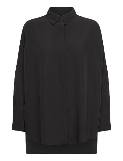 French Connection CAPRINA CREPE LS BUTTON SHIRT - French Connection - BLACK / black