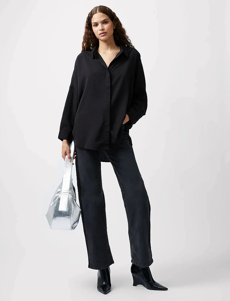 French Connection - CAPRINA CREPE LS BUTTON SHIRT - chemises à manches longues - black - 3
