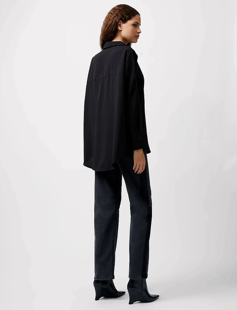 French Connection - CAPRINA CREPE LS BUTTON SHIRT - chemises à manches longues - black - 4