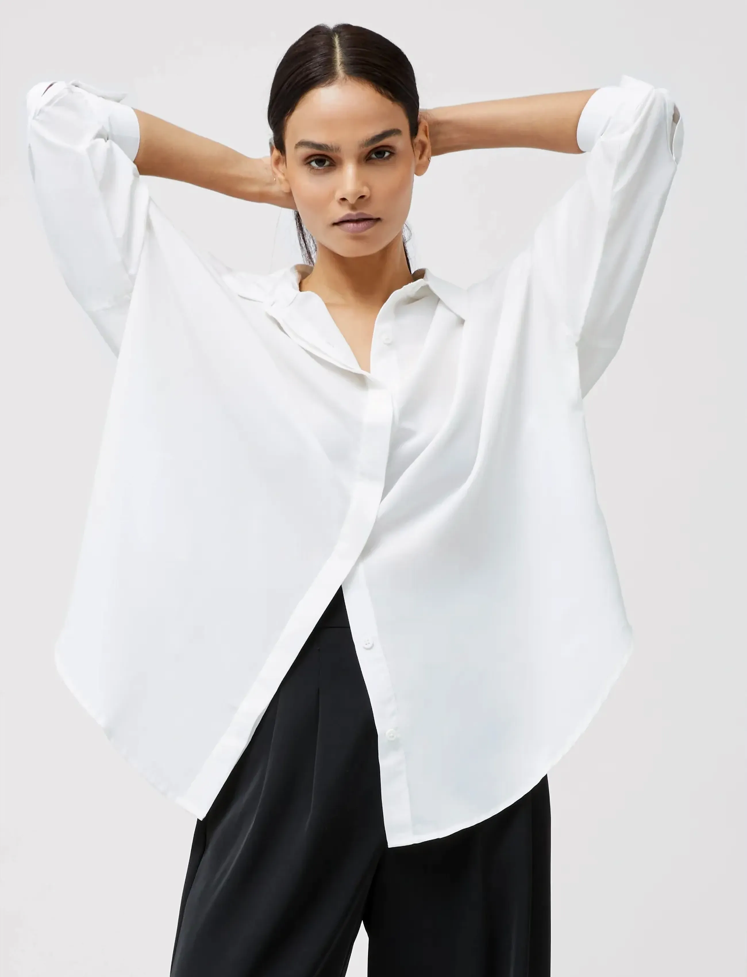 French Connection - CAPRINA CREPE LS BUTTON SHIRT - langærmede skjorter - winter white - 4