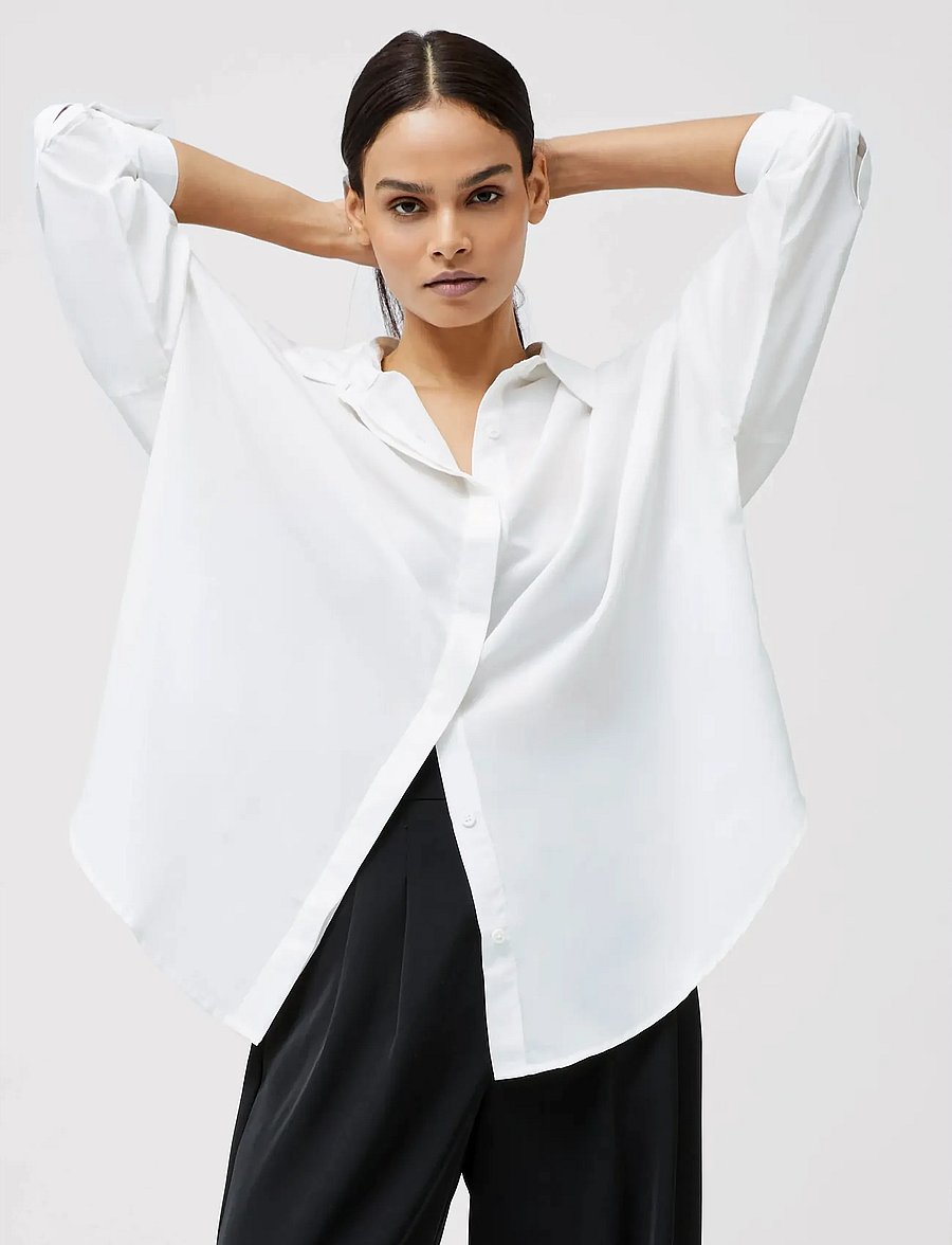 French Connection - CAPRINA CREPE LS BUTTON SHIRT - langärmlige hemden - winter white - 4