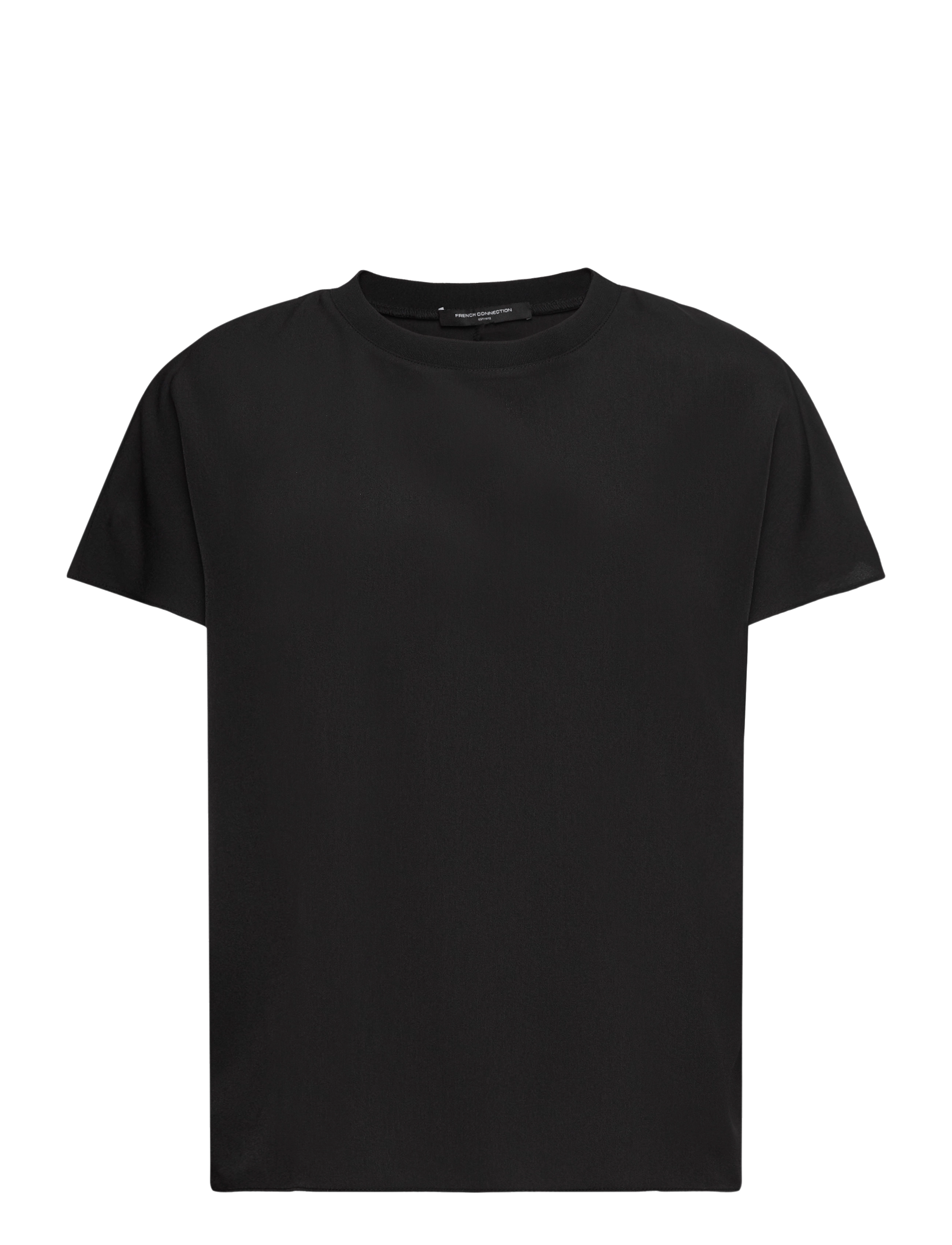 French Connection CREPE LIGHT CREW NECK TOP - Kläder - BLACK / black