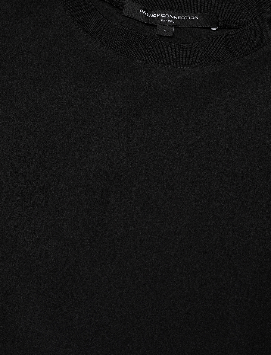 French Connection - CREPE LIGHT CREW NECK TOP - t-paidat - black - 4