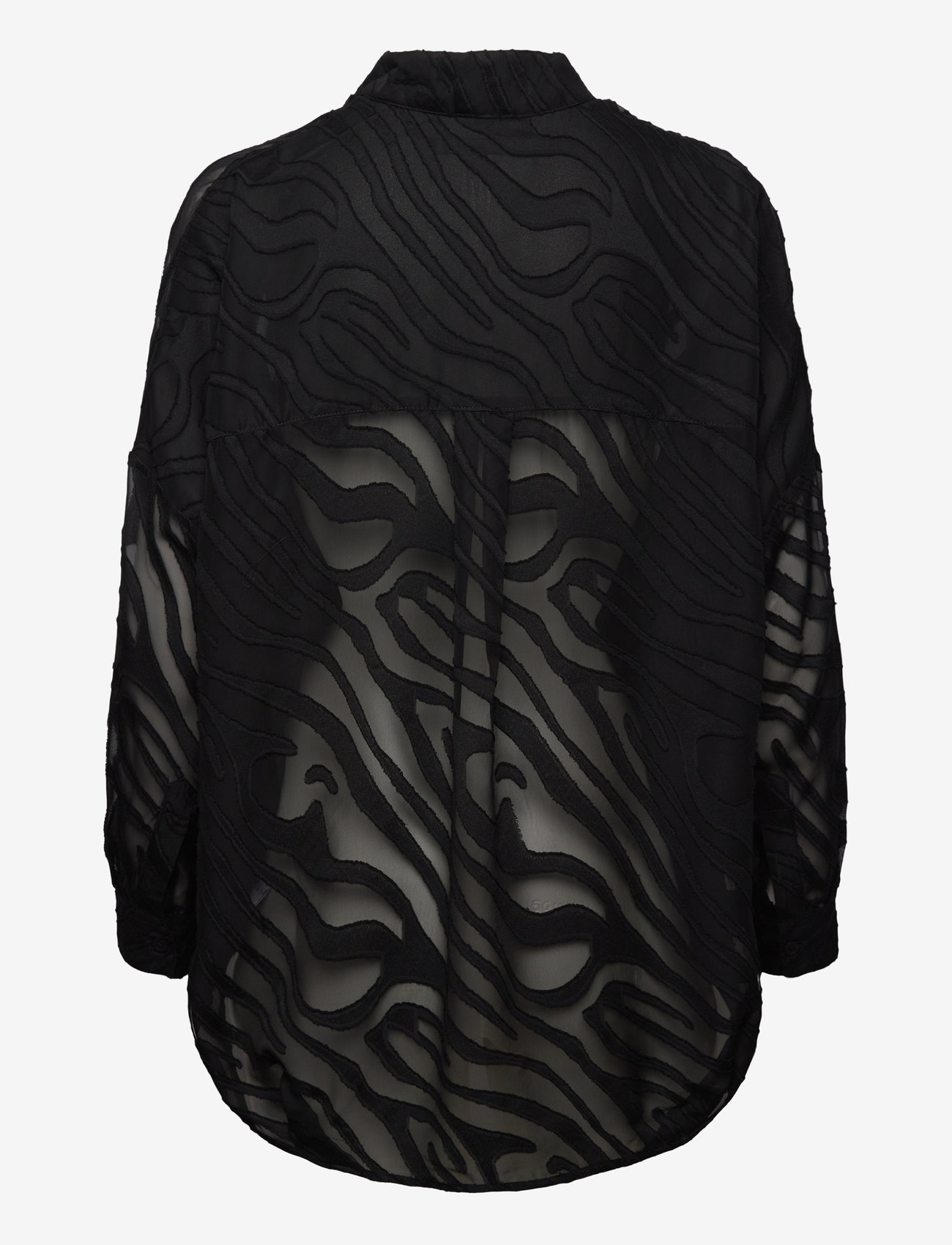 French Connection - ZEBRA DEVORE POPOVER - long-sleeved shirts - black - 1