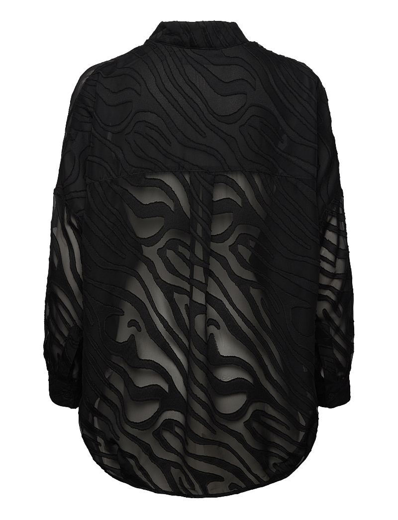 French Connection - ZEBRA DEVORE POPOVER - långärmade skjortor - black - 2