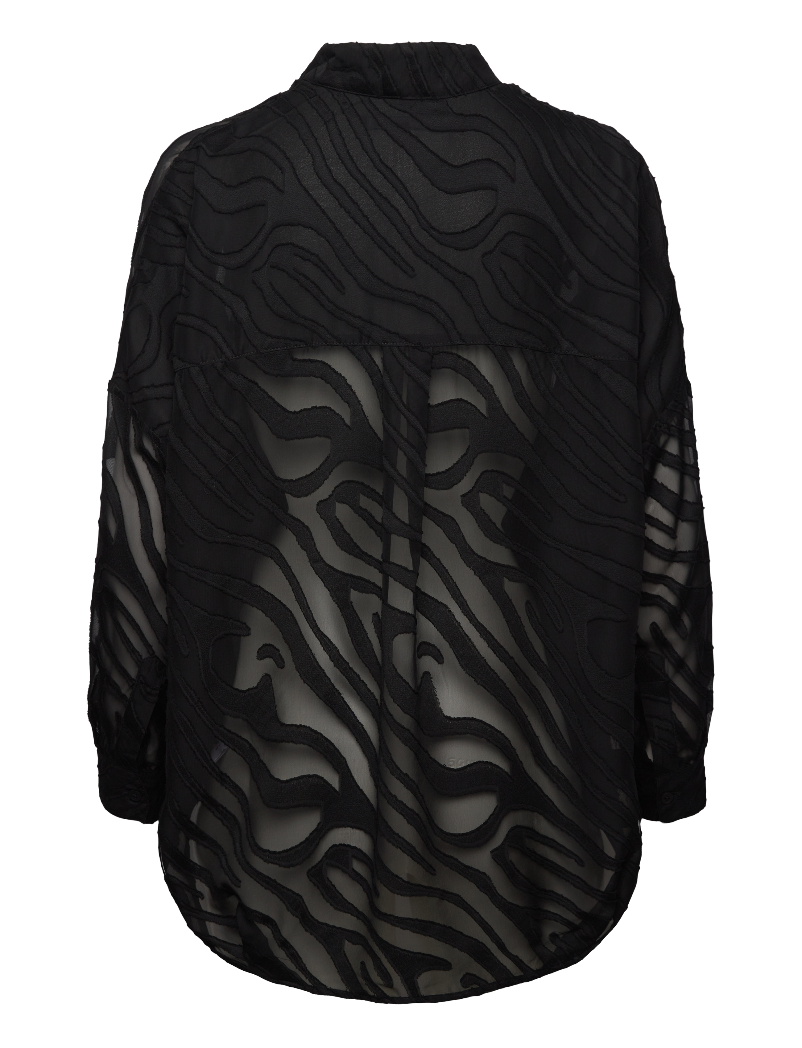 French Connection - ZEBRA DEVORE POPOVER - pikkade varrukatega särgid - black - 2