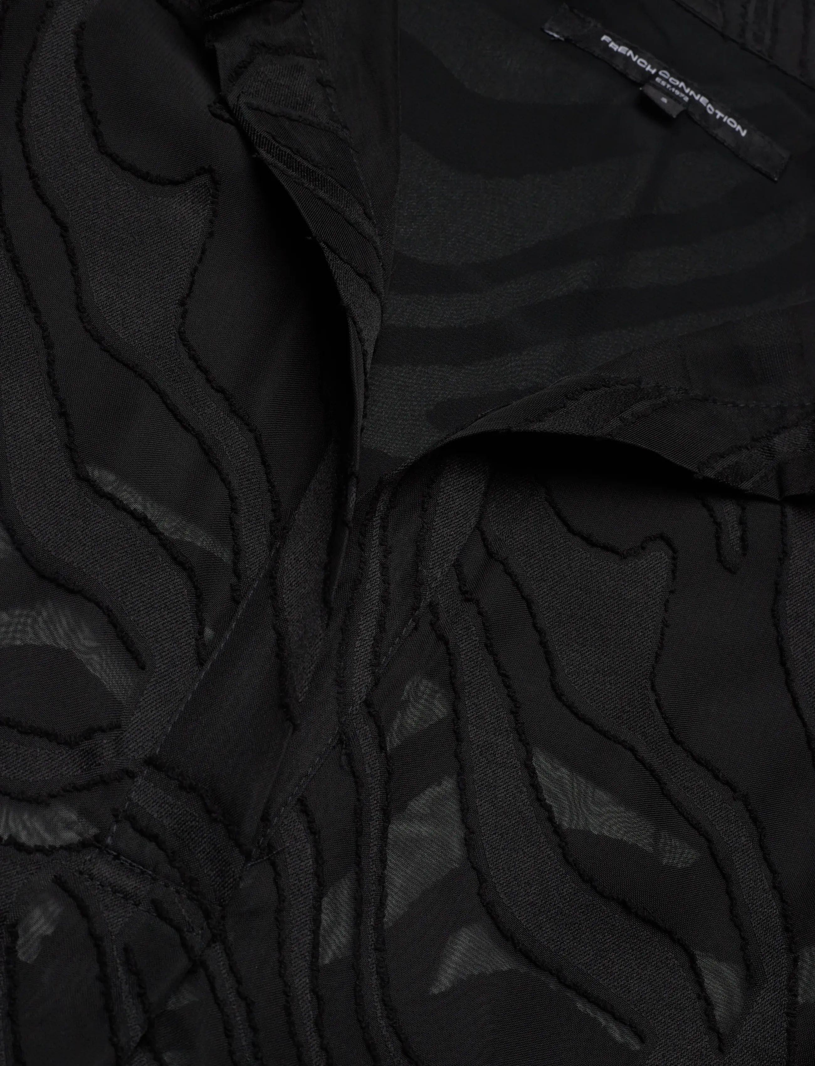 French Connection - ZEBRA DEVORE POPOVER - pikkade varrukatega särgid - black - 5