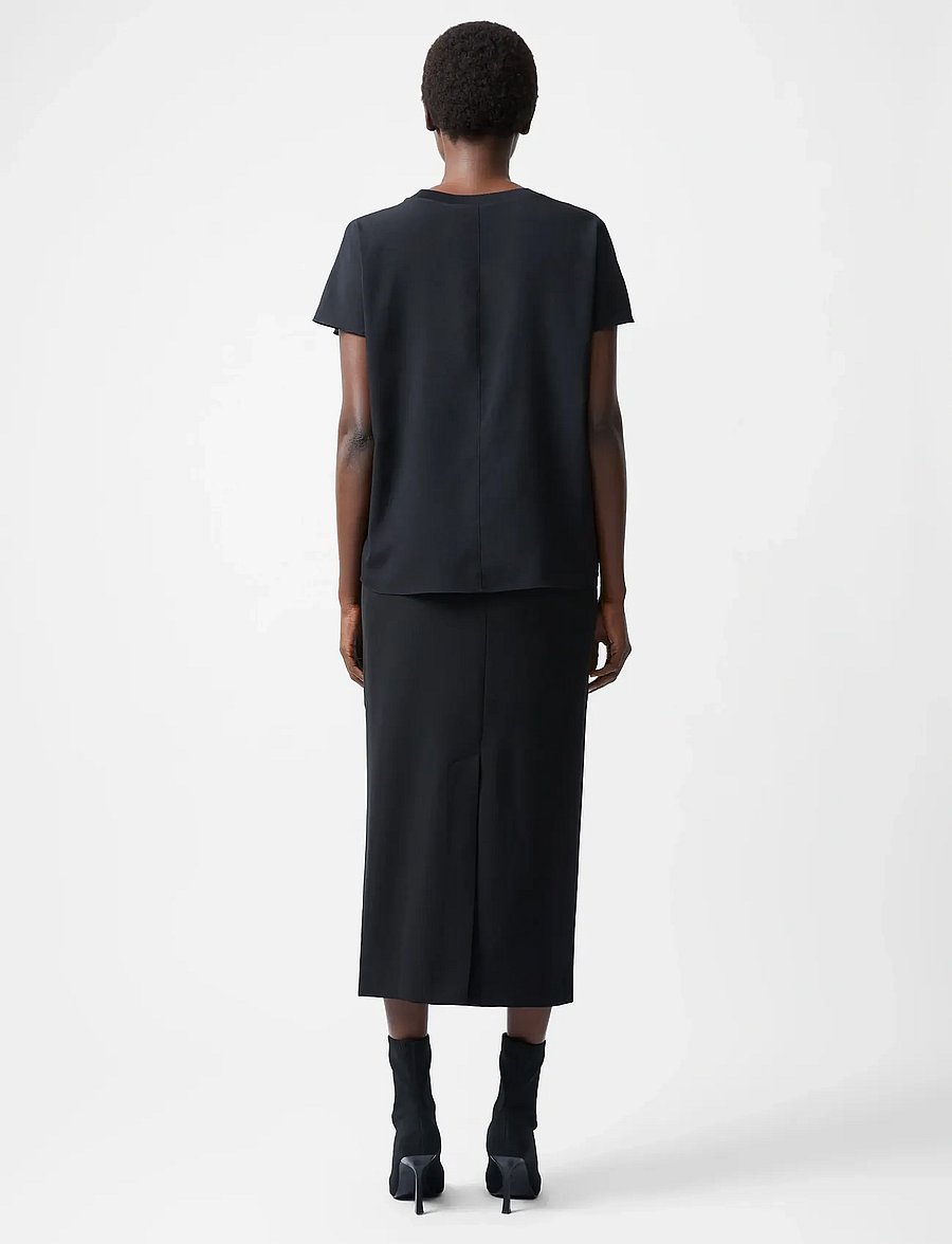 French Connection - CAPRINA CREPE CREW NECK TOP - black - 3