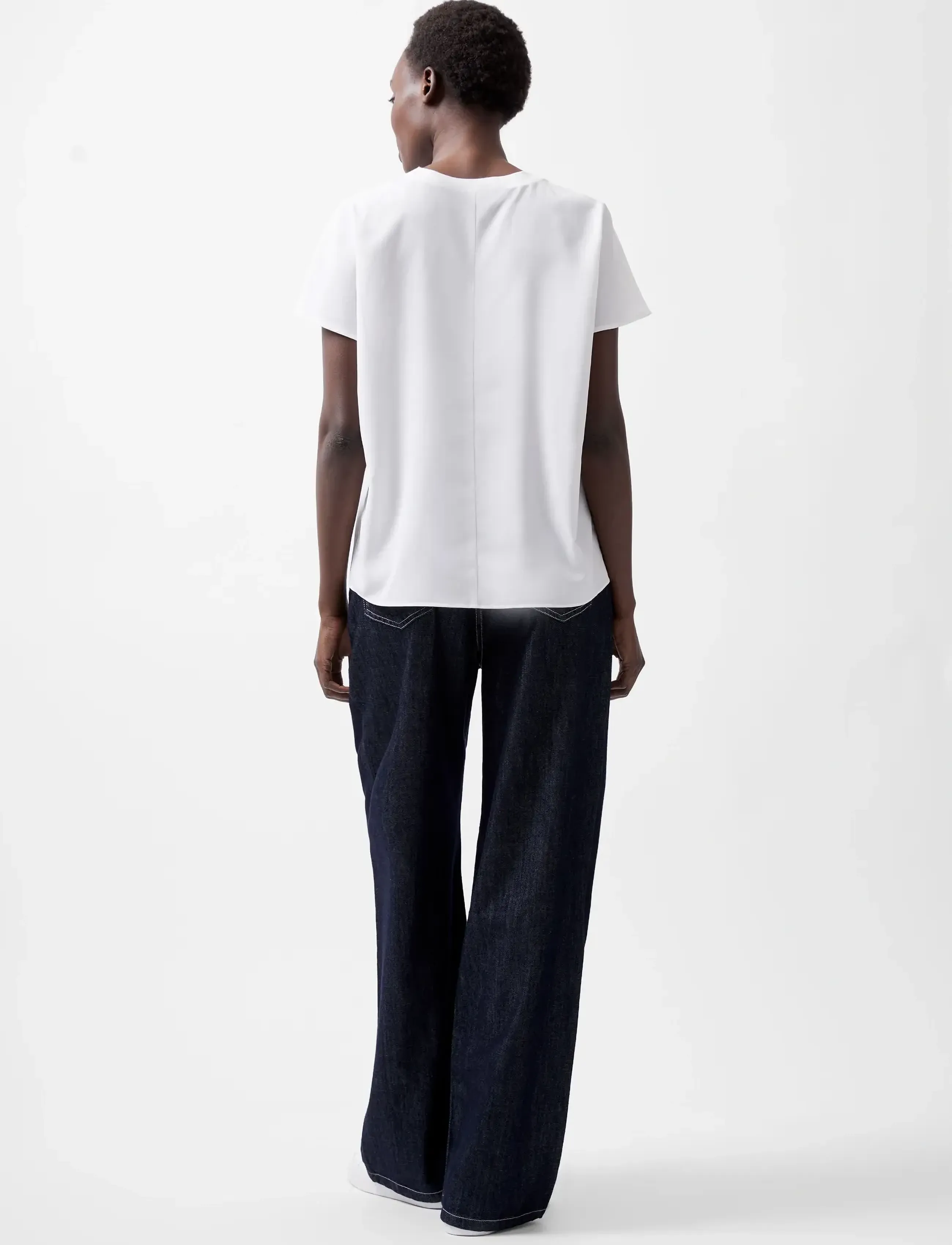 French Connection - CAPRINA CREPE CREW NECK TOP - winter white - 3