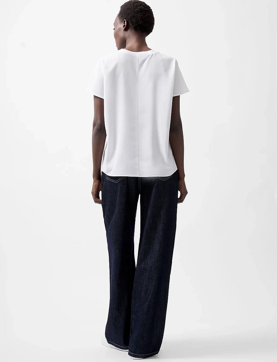 French Connection - CAPRINA CREPE CREW NECK TOP - winter white - 3
