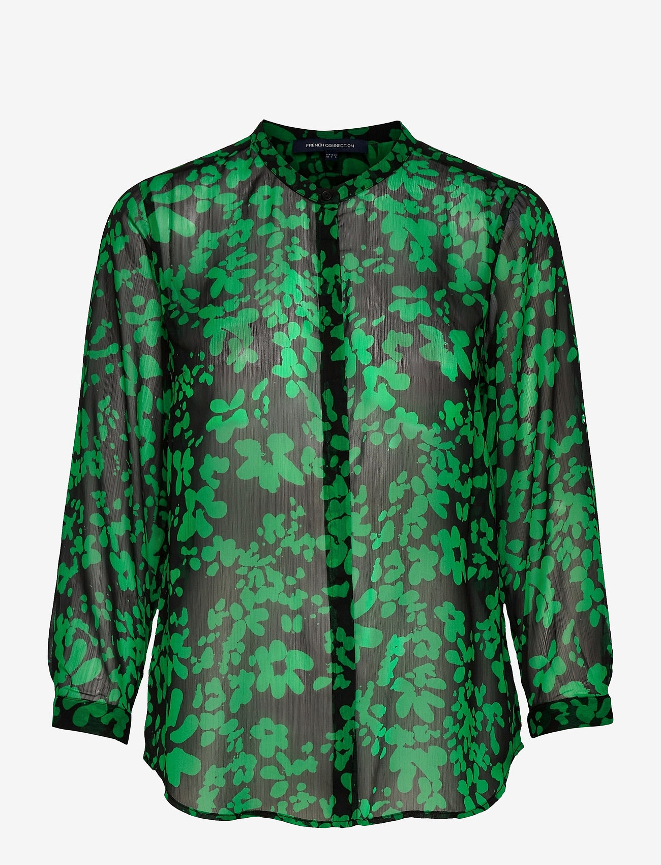 French Connection - FLORAL CRINKLE SHIRT - black/palm green - 0