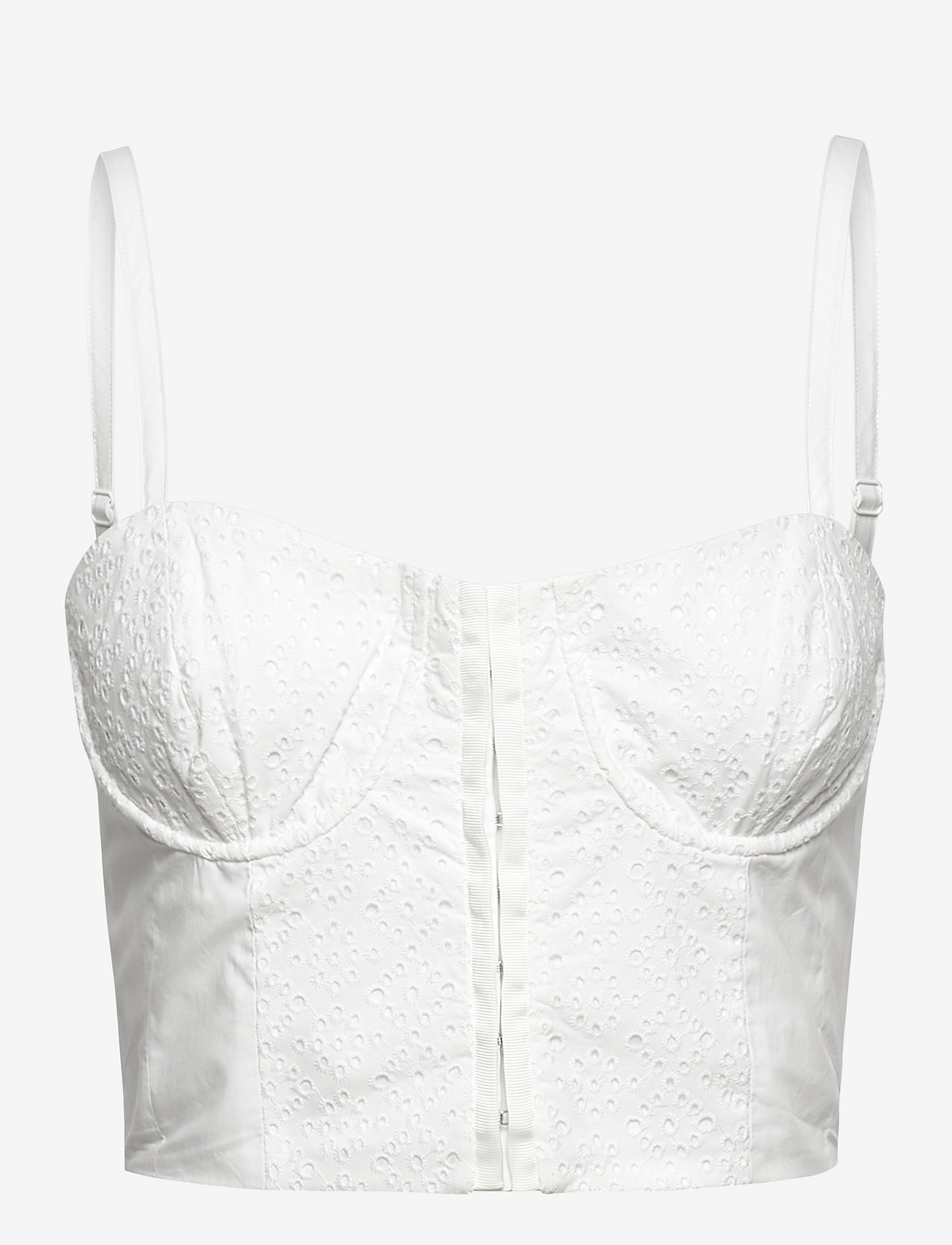 French Connection - IVA BRODERIE COT CROP TOP - crop tops - summer white - 0