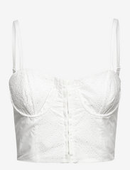 IVA BRODERIE COT CROP TOP - SUMMER WHITE