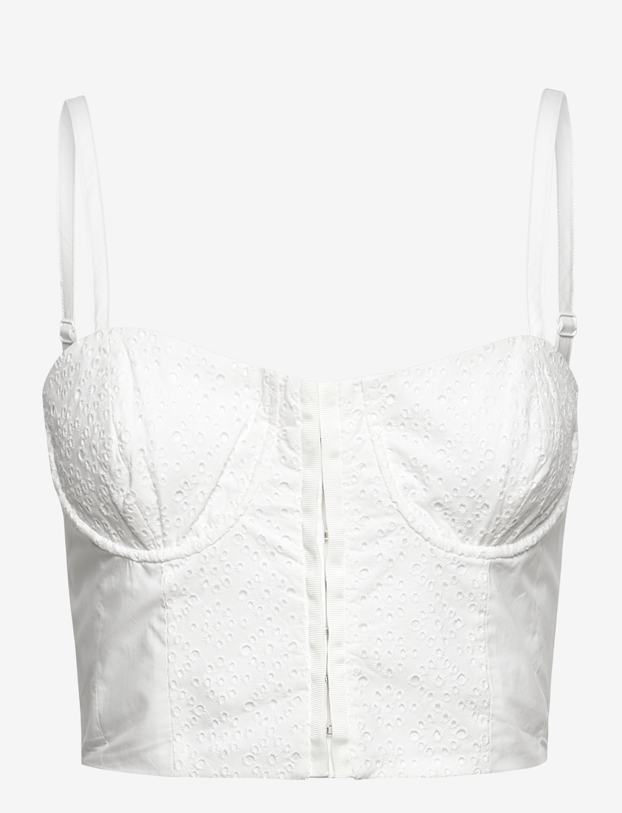 French Connection IVA BRODERIE COT CROP TOP - French Connection - SUMMER WHITE / white