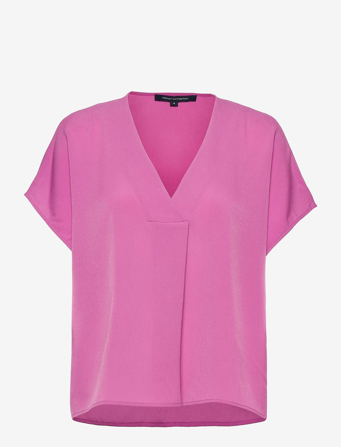 French Connection - CREPE LIGHT S/S V NK TOP - purple meadow - 0
