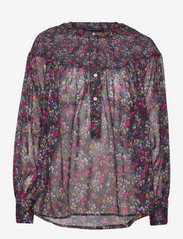 French Connection - ALAANA CRINKLE TOP - long-sleeved blouses - black multi - 0