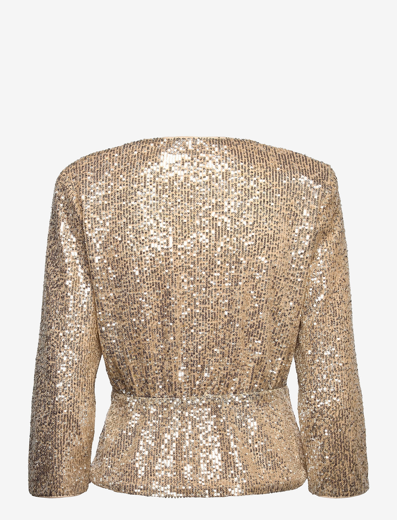 French Connection - PF ESHKA SEQUIN WRAP TOP - silver/cement - 1